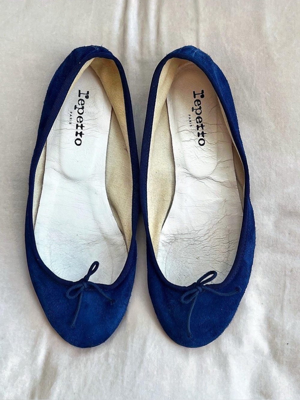 Repetto Women's Blue Suede Ballet Flats